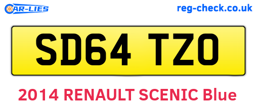 SD64TZO are the vehicle registration plates.