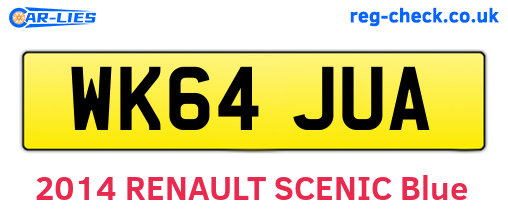 WK64JUA are the vehicle registration plates.