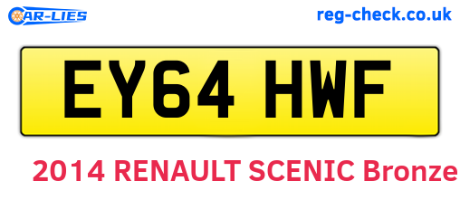 EY64HWF are the vehicle registration plates.