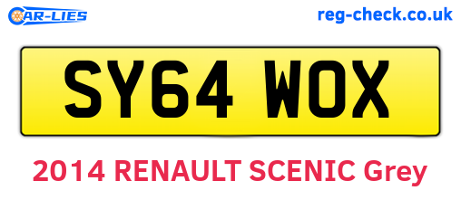 SY64WOX are the vehicle registration plates.
