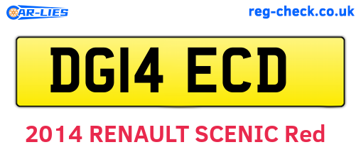 DG14ECD are the vehicle registration plates.