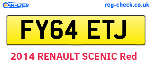 FY64ETJ are the vehicle registration plates.