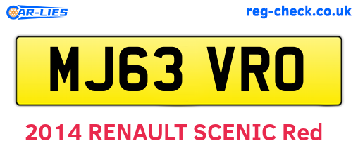 MJ63VRO are the vehicle registration plates.