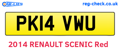 PK14VWU are the vehicle registration plates.