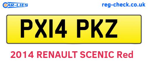PX14PKZ are the vehicle registration plates.