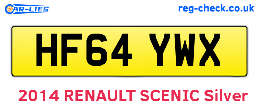 HF64YWX are the vehicle registration plates.