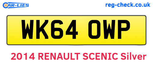 WK64OWP are the vehicle registration plates.