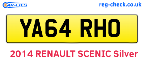 YA64RHO are the vehicle registration plates.