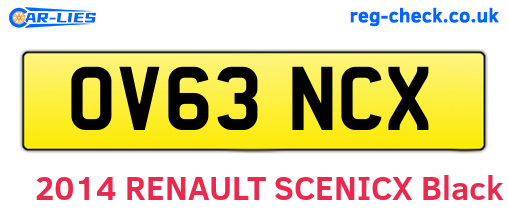OV63NCX are the vehicle registration plates.