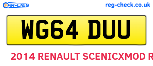 WG64DUU are the vehicle registration plates.