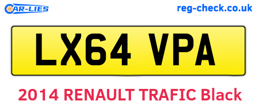 LX64VPA are the vehicle registration plates.