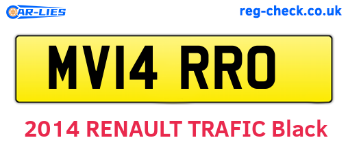 MV14RRO are the vehicle registration plates.