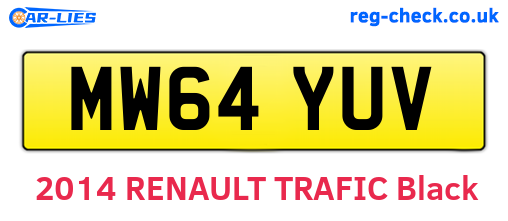 MW64YUV are the vehicle registration plates.