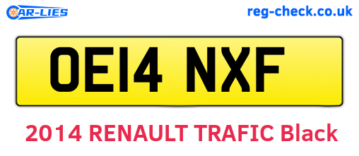 OE14NXF are the vehicle registration plates.