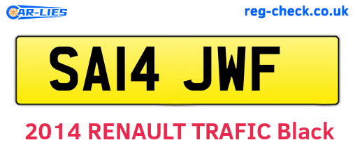 SA14JWF are the vehicle registration plates.