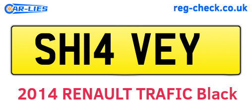 SH14VEY are the vehicle registration plates.