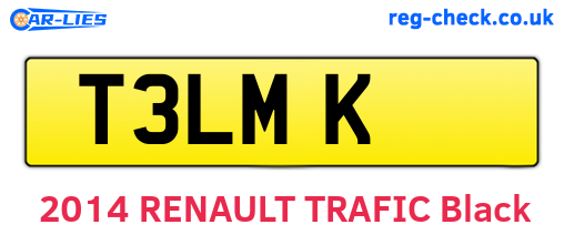 T3LMK are the vehicle registration plates.