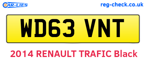 WD63VNT are the vehicle registration plates.