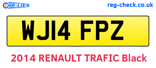 WJ14FPZ are the vehicle registration plates.