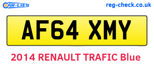 AF64XMY are the vehicle registration plates.