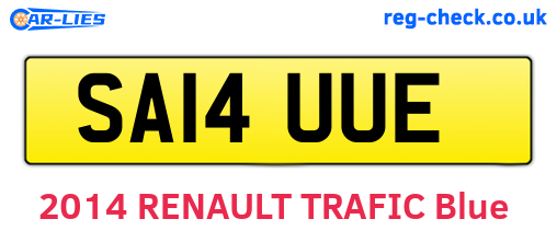 SA14UUE are the vehicle registration plates.