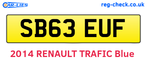 SB63EUF are the vehicle registration plates.