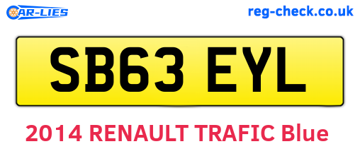 SB63EYL are the vehicle registration plates.