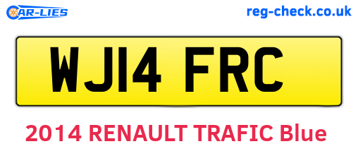 WJ14FRC are the vehicle registration plates.