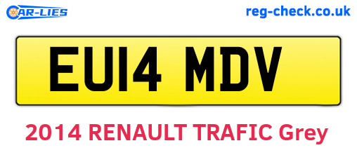 EU14MDV are the vehicle registration plates.