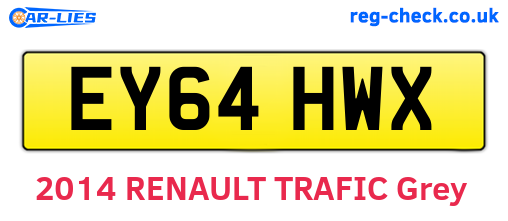 EY64HWX are the vehicle registration plates.