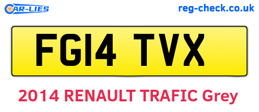 FG14TVX are the vehicle registration plates.
