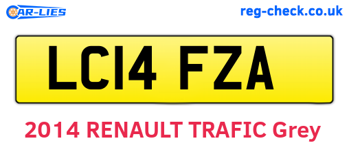 LC14FZA are the vehicle registration plates.
