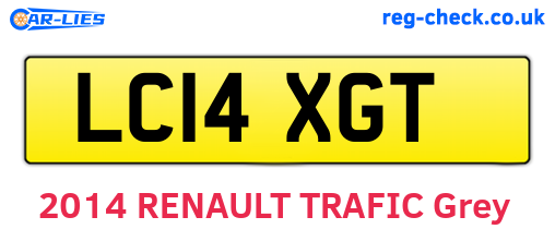 LC14XGT are the vehicle registration plates.