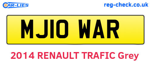 MJ10WAR are the vehicle registration plates.