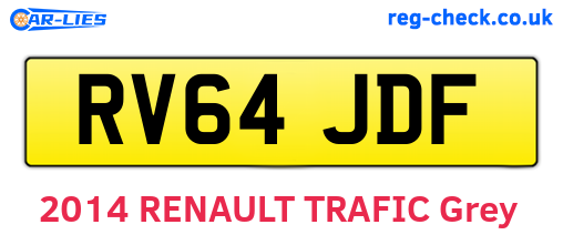 RV64JDF are the vehicle registration plates.