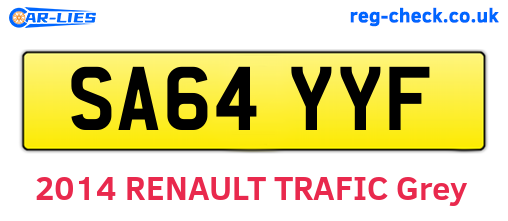 SA64YYF are the vehicle registration plates.