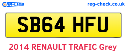 SB64HFU are the vehicle registration plates.