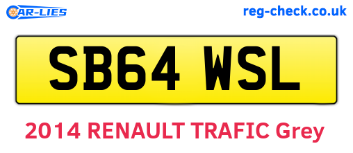 SB64WSL are the vehicle registration plates.