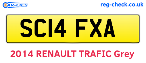 SC14FXA are the vehicle registration plates.