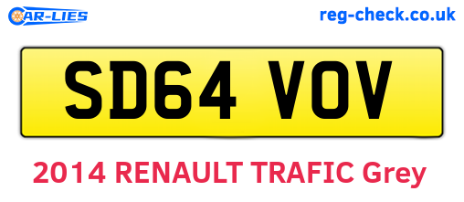 SD64VOV are the vehicle registration plates.