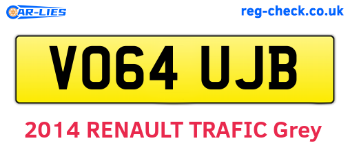 VO64UJB are the vehicle registration plates.