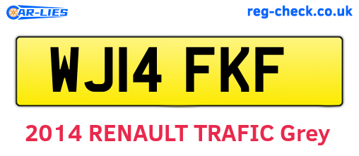 WJ14FKF are the vehicle registration plates.