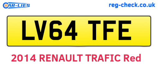 LV64TFE are the vehicle registration plates.