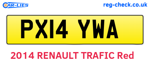 PX14YWA are the vehicle registration plates.