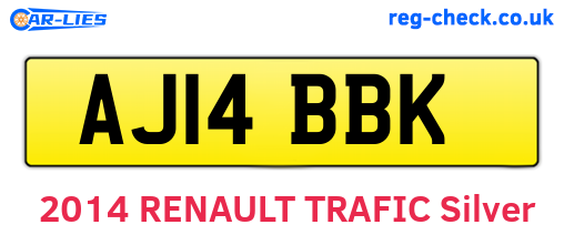 AJ14BBK are the vehicle registration plates.