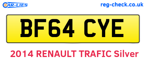 BF64CYE are the vehicle registration plates.