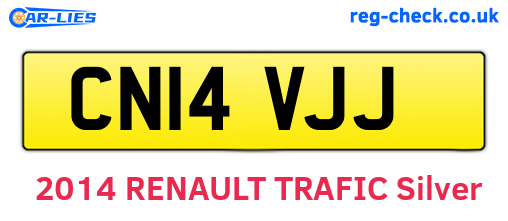 CN14VJJ are the vehicle registration plates.