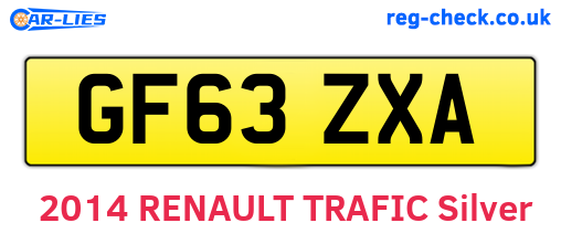 GF63ZXA are the vehicle registration plates.