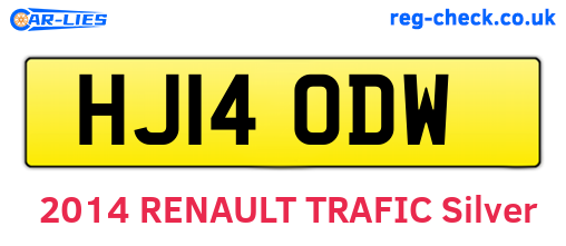 HJ14ODW are the vehicle registration plates.