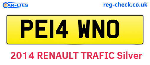 PE14WNO are the vehicle registration plates.